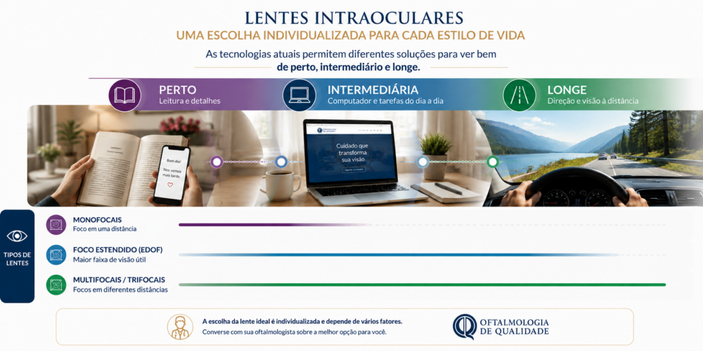 Tipos de lentes intraoculares para cirurgia de catarata